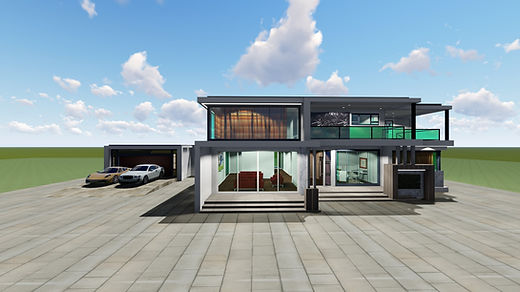 Front elevation of the 5-bedroom double-storey residence